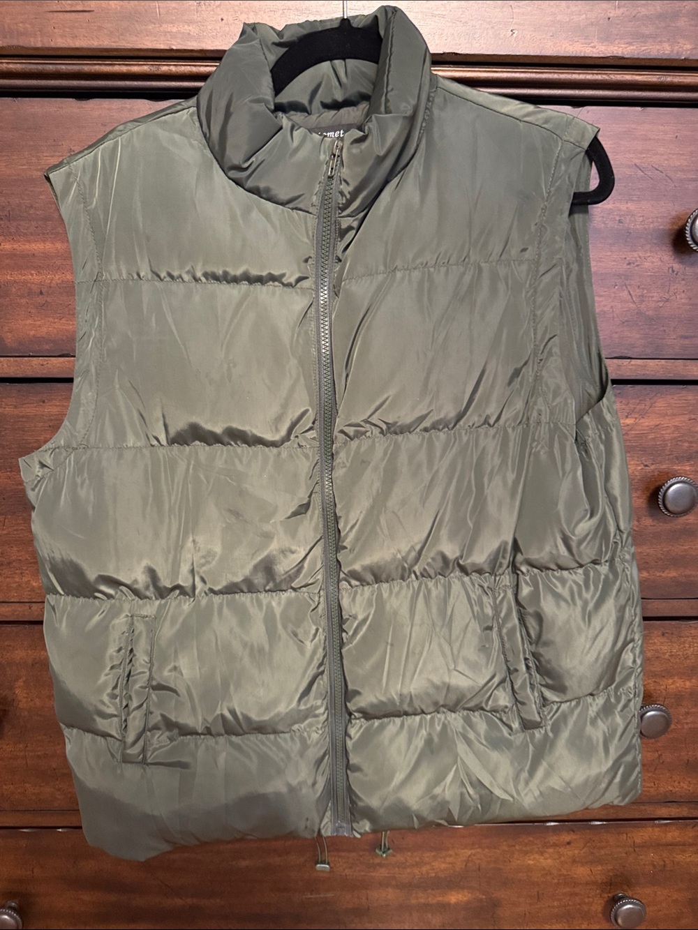 Automet Olive Quilted Puffer Vest